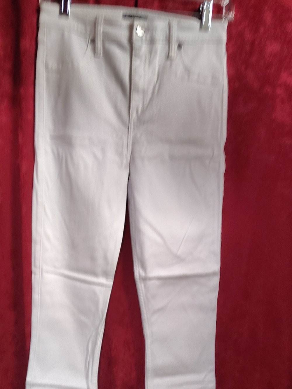 Abercrombie & Fitch White Denim Jeans with Branded Button
